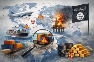 Infrastruttura logistica globale e rotte commerciali vulnerabili al rischio di sabotaggio terroristico e instabilità geopolitica
