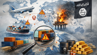 Infrastruttura logistica globale e rotte commerciali vulnerabili al rischio di sabotaggio terroristico e instabilità geopolitica